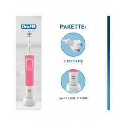 Oral-B D100 Vitality 3D White Şarjlı Diş Fırçası - Pembe