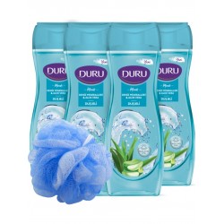 Duru Moods Deniz Mineralleri & Aloe Vera Duş Jeli +Duş Lifi ile Birlikte 4X450ML