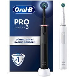 Oral-B Pro 3 - 3900 - Siyah Beyaz 2'li Elektrikli Diş Fırçası Seti