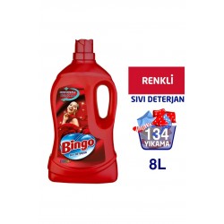 Bingo Renkli Sıvı Bakım Çamaşır Deterjanı 4 Lt X 2 Adet