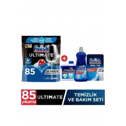 Finish Ultimate 85 Kapsül Bulaşık Makinesi Deterjanı Tableti + Temizlik ve Bakım Seti