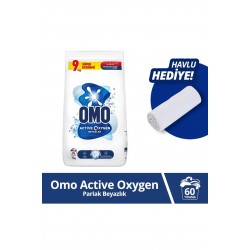 Omo Active Oxygen Toz Çamaşır Deterjanı Beyazlar Için 9 Kg X1 Havlu Hediye